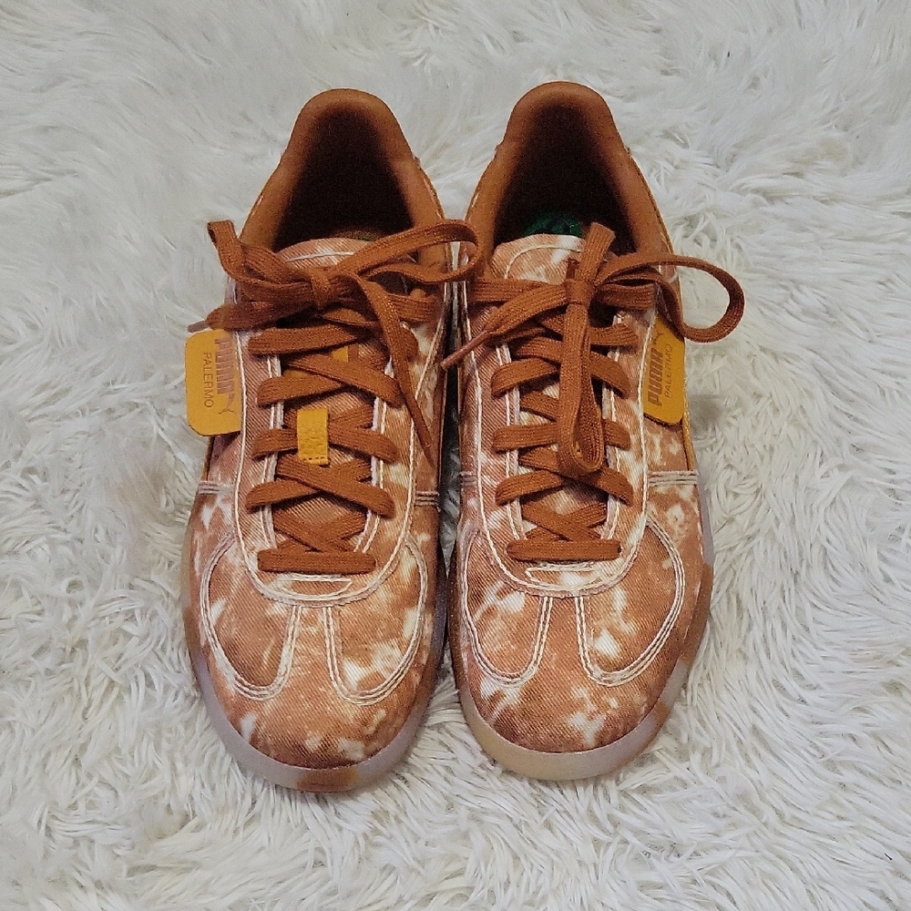 Puma Brown Tie-Dye Lace-Up Sneakers